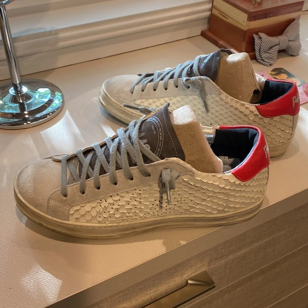 SOLD **RARE** P448 John Snake Embossed Sneaker WHITBO 38 - Picture 4 of 4